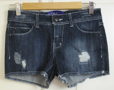 Pantalones Cortos de Jean Miley Cyrus Cortados Juniors Talla 7 Cintura 28 Elastizados 17-29255 Nuevos con Etiquetas Foto 1 de 4