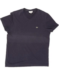 LACOSTE Mens Regular Fit T-Shirt Top Size 6 XL Navy Blue Cotton DD47 - Picture 1 of 4