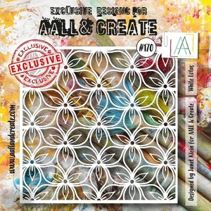 AALL and Create Stencil 6" X 6"  Janet Klein White Lotus  #170 - Picture 1 of 4