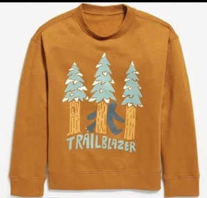 Old Navy Jungen Rundhalsausschnitt Trailblazer Sweatshirt Größe XL 14/16 Farbe Baltic Amber - Bild 1 von 3