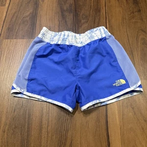 The NORTH FACE Girl Blue FLASH DRY Drawstring Running SHORTS Size Medium - Picture 1 of 6
