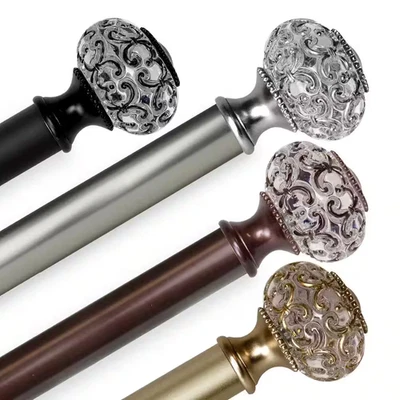 Регулируемый роскошный одинарный занавес диаметром 1 дюйм 28-48 дюймов матовый никель - Изображение 1 из 4