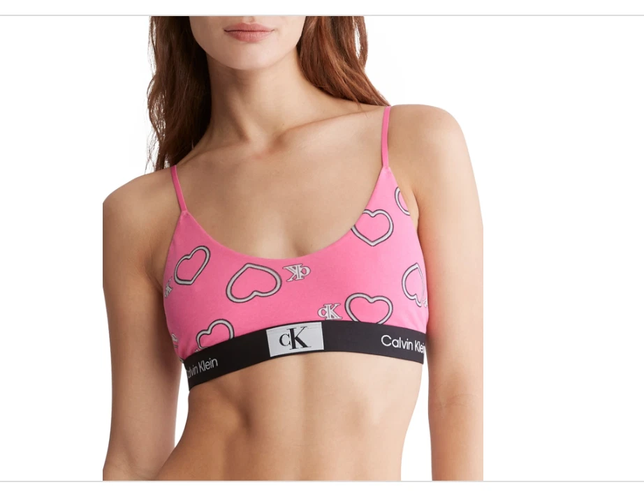 Bralette para mujer Calvin Klein de algodón sin forro rosa talla L 5931 Foto 1 de 1