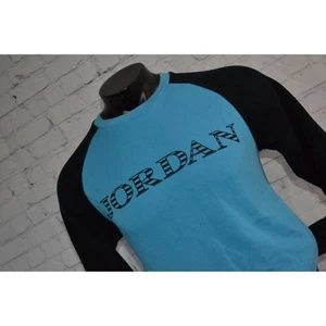 45673-a Nike Sweatshirt Pullover Michael Air Jordan Blue Black Size Medium Boys - Picture 1 of 8