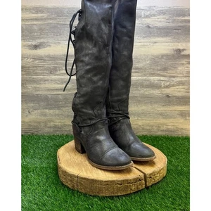 Freebird Women - Size 8 - Black Tall Lace Up Boots Style Coal 30457 - Picture 1 of 12