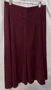Falda Midi Laura Scott Borgoña Talla 8 Línea A Elastizada Fluida Suave Carrera - Imagen 1 de 4