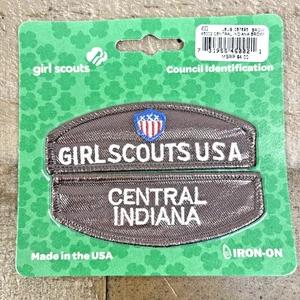 Iron On Patches Girl Scouts USA Central Indiana Council Identification Brown NIP - Picture 1 of 4