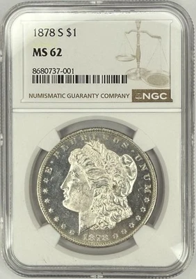 1878 S Morgan Silver Dollar NGC MS62 ‼️STRONG STRIKE & PROOF LIKE OBVERSE‼️ - Image 1 of 2