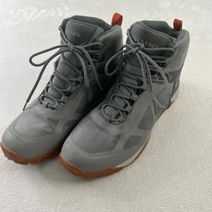 Simms Mens Boots 10 Gray Challenger Mid Boat Waterproof - Picture 1 of 16
