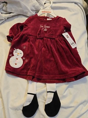 BABY STARTERS 6 M Rashti Velour Muñeco de Nieve Vestido y Zapato Medias NUEVO I'M Snow Lindo Foto 1 de 4