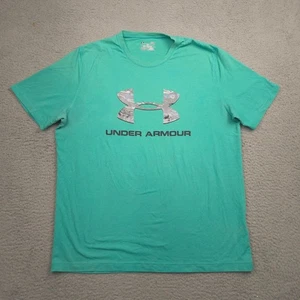 Under Armour HeatGear Loose Fit T Shirt Men’s Large Green Camo Logo - Picture 1 of 10