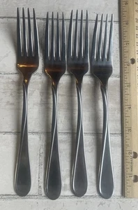 Set/4 Oneida USA "FLIGHT-RELIANCE" Stainless Glossy DINNER FORKS - Picture 1 of 13
