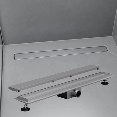 HAGO® 2in1 Duschrinne Boden Ablauf Abfluß Edelstahl Haarsieb befliesbar 50-100cm