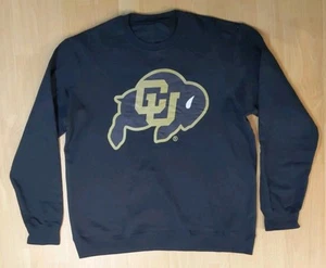 University Colorado Buffaloes CU Pullover Sweatshirt Black Gold Logo Men's XL - Picture 1 of 10