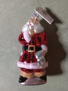 CHRISTOPHER RADKO SANTA'S LIST WHO'S NAUGHTY & NICE GLASS CHRISTMAS ORNAMENT NEW - Picture 1 of 8