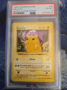 1999 Pikachu Ghost Stamp Error PSA 6 - Picture 1 of 2