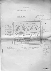 Columbia Model 5100 "VIVICORDER" Handbuch - Bild 1 von 1