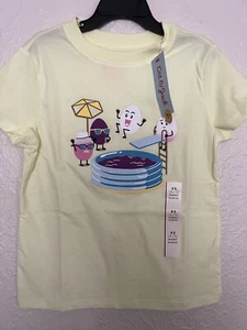 NWT Yellow T-shirt, Fun Easter Eggs Jumping in Pool of Dye, Kids XS (4/5) - Picture 1 of 1