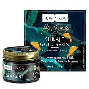 Kapiva Shilajit/Shilajeet Gold Resin - 10g | 500mg/Serving | 20 Servings - Picture 1 of 9
