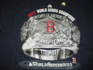 2013 BOSTON RED SOX Champions RING (XL) T-Shirt Tags DAVID ORTIZ PEDROIA NAPOLI - Picture 1 of 2