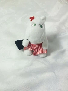 Cute White Sitting Hypo With Red Apron Rose black Purse Hanging Plush Toy Used - Picture 1 of 5