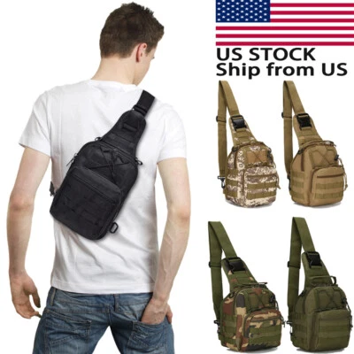 Mochila táctica para hombre Bolso de hombro Molle Viaje Pecho Paquete Aire libre Senderismo Foto 1 de 4