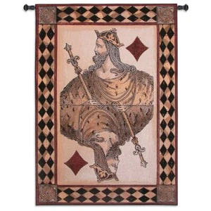 37x53 KING OF DIAMONDS Playing Card Game Room Retro Decor Tapestry Wall Hanging - Picture 1 of 1