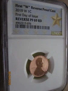 2019 FIRST W MINT MARK LINCOLN MEMORIAL CENT NGC REVERSE PF69 RD FIRST DAY ISSUE - Picture 1 of 5
