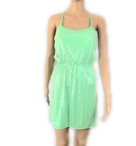 Aeropostale Womens Dress Size Small Green Racerback Sleeveless Sequins Sundress - Picture 1 of 11