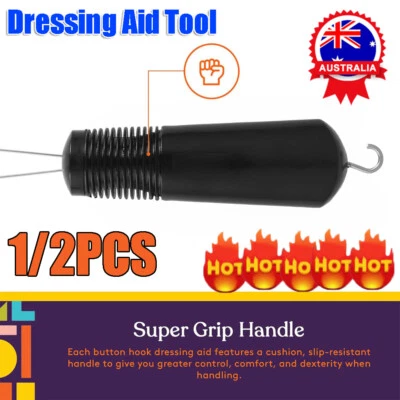 Helper Large Helper Zipper Pull Dressing Aid Button Hook Comfortable Handle TO - image 1 of 4