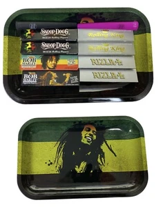 Juego de mini bandeja rodante - papeles rodantes Snoop Dogg, rolling Bob Marley, Rizla Reino Unido - Imagen 1 de 4