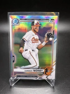 2021 Bowman Draft Connor Norby 1st Chrome RC Refractor BDC-50 Orioles QTY AVAL - Picture 1 of 2
