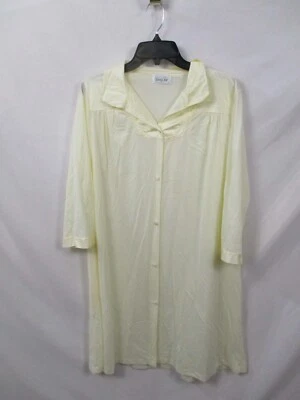 Vestido de noche Vanity Fair para mujer grande marfil con botones manga larga cuello nailon Foto 1 de 4