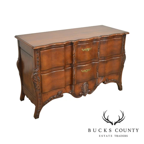Widdicomb French Louis XV Style Fruitwood Carved Serpentine Chest of Drawers Cover
