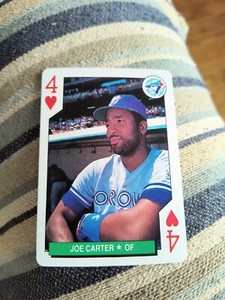 JOE CARTER 1991 PLAYING CARD CO. M.L. ALL STARS #4 OF HEARTS FREE SHIP