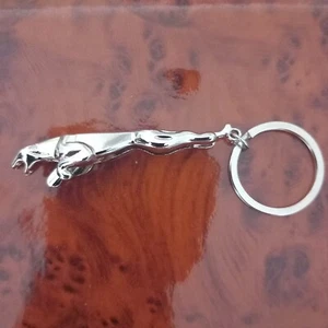 leaping cat Keyring large 7cm High Quality Steel Chrome Unmarked Ideal Gift - Picture 1 of 14