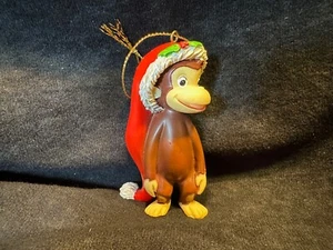 CG Movie Universal Studios Curious George Santa Hat Resin Christmas Ornament - Picture 1 of 7