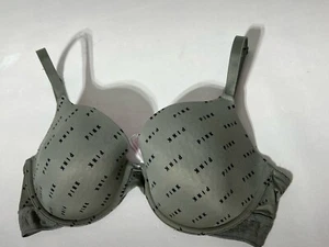 Pink Victorias Secret Wear Everywhere Push Up Bra Gray Black Size 36D - Picture 1 of 7