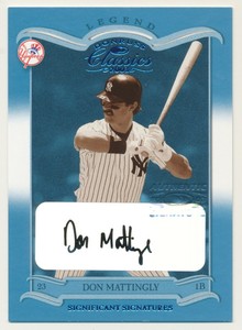 2003 Donruss Classics Significant Signatures Don Mattingly Auto YANKEES E10356