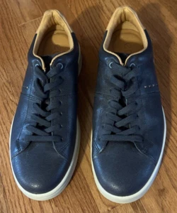 Ecco Hombre Tenis Zapatos Cuero Azul Con Cordones Talla 43 EU 10 US - Imagen 1 de 7