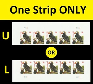 US 4737b Tufted Puffins 86c imperf NDC plate strip 5 (orange Year) MNH 2013 - Picture 1 of 1