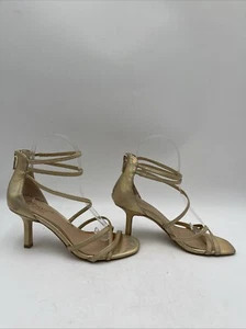 Jewel Badgley Mischka Flor Sandals Women's Gold Size 6 - Picture 1 of 5
