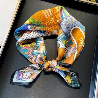 Bufanda 100 % seda 21"" pañuelo pequeño pañuelo mujer moda leopardo diadema pañuelo envolvente Foto 1 de 4