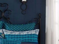 (2) Anthology Amitra Standard Queen Shams Blue Teal Green Peacock Bohemian Chic
