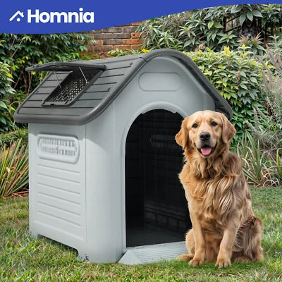 Casa grande para perros 39"x33" refugio exterior para mascotas jaula resistente a la intemperie techo corredizo ajustable Foto 1 de 4