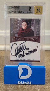 2022 GAME OF THRONES RITTENHOUSE CARICE VAN HOUTEN AUTO INSCRIPTIONS BGS 9