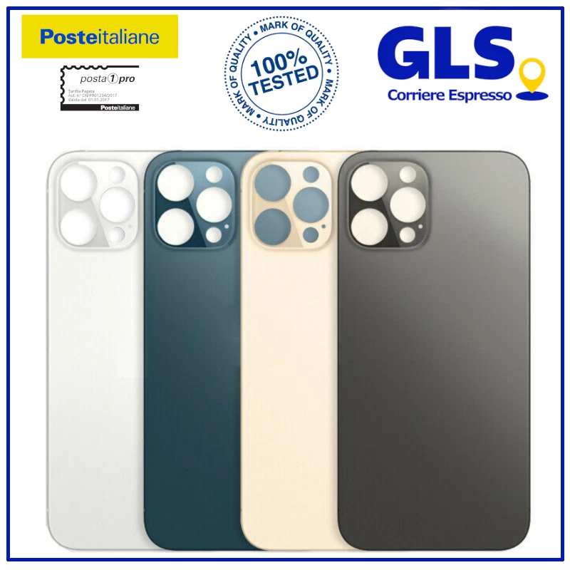 AUDIOSYSTEM Back Scocca posteriore per Iphone 12 Pro Max Vetro Cover Foro Grande Big Battery