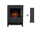 Adam Bergen Electric Stove Charcoal Grey + Straight Stove Pipe