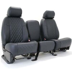 Coverking Diamond Stitch Leatherette Black Custom Seat Covers for BMW X3