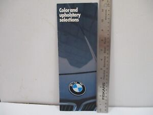 1986 BMW 325 528 535 736 L7 635 CSi Color and Upholstery Brochure Original 